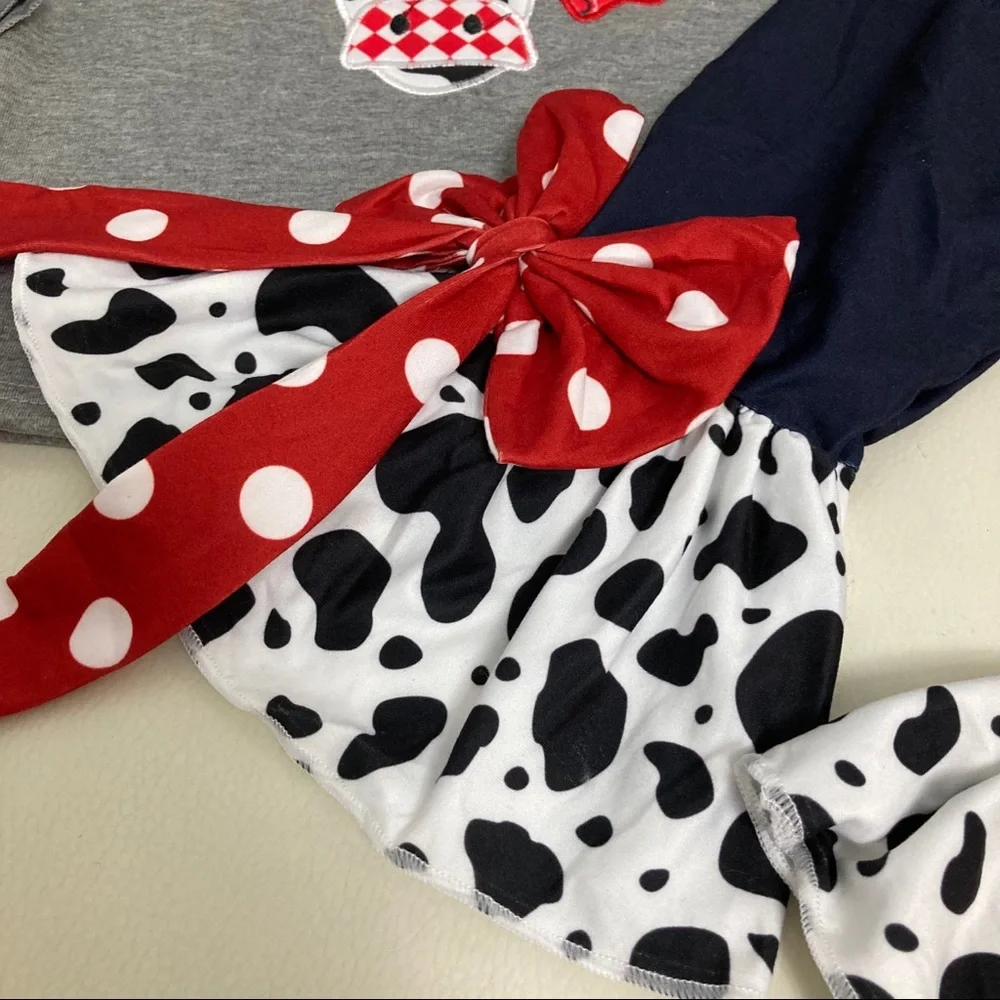 Luxury Embroidered farm girl cow 🐄 🐮cute outfit - Picture 10 of 10